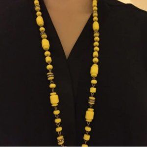 J.Crew Acrylic Yellow Bead with Crystals Necklace